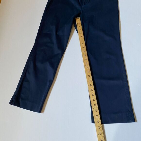Ralph Lauren Womens Navy Blue Pant Straight Leg Cotton Stretch Size 12P Used - Picture 7 of 16